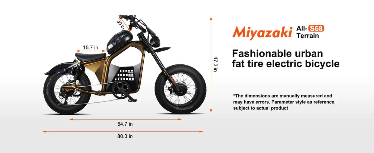 Miyazaki  S68: The Ultimate 20-Inch Fat Tire All-Terrain Dual Drive Electric Bike
